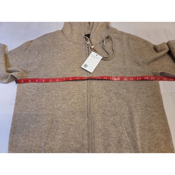 Quince 100% Mongolian Cashmere Full Zip Hoodie Sweater Womens Large NWT Oatmeal - Picture 8 of 13